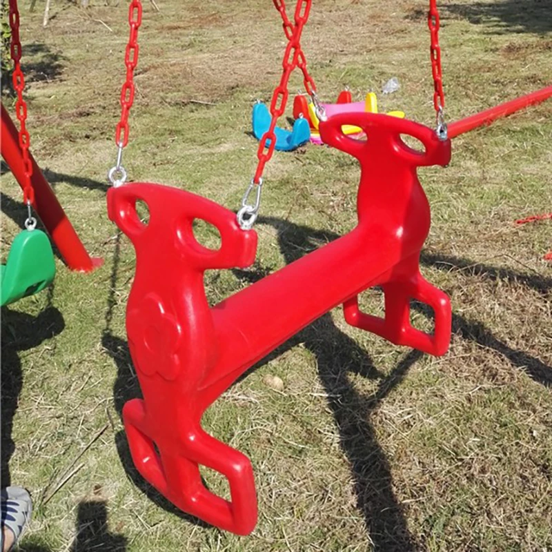 Double swing outdoor playground amusement park swing children garden toys kids game equipment