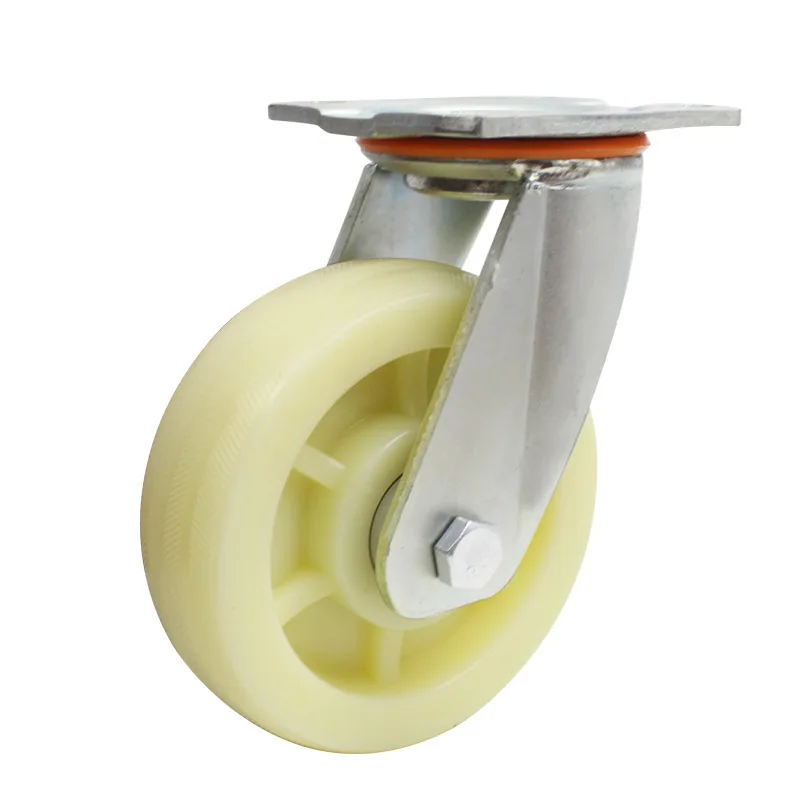 4 5 6 8 inch Trolley Double Brake good quality nylon Heavy Duty Industrial Swivel rigid Casters Wheels of 300KG