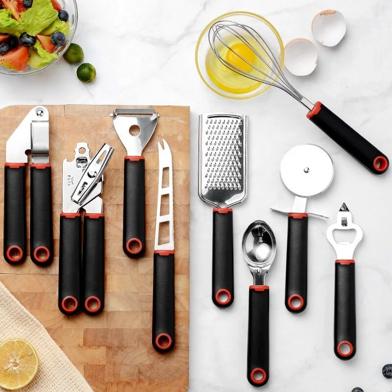 
Stainless Steel Kitchenware with Plastic Handle Heat Resistant Kitchen Utensils Baking Set 