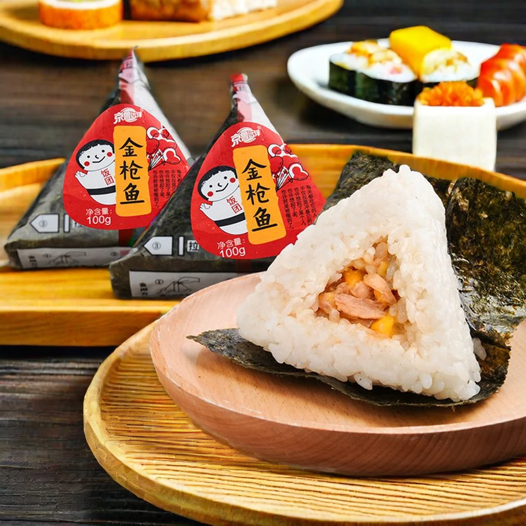 Quickly Served Tuna with Rice Ball Healthy Breakfast Snack Box/Bag Packaged Chips Contains Tuna Meat