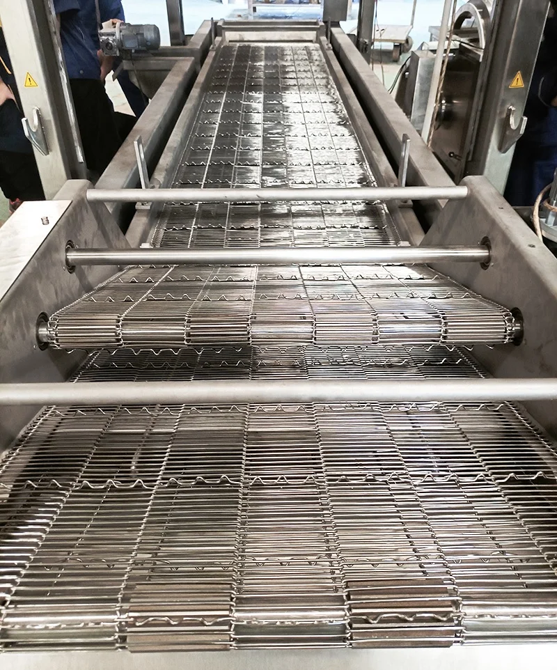 DB frozen processed fish roll food processing machine automatic breaded seafood shrimp deep frying machine