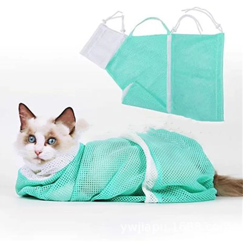 Puppy Adjustable Anti-Bite and Anti-Scratch Polyester Soft Restraint Pets Cat Dog Bath Grooming Shower