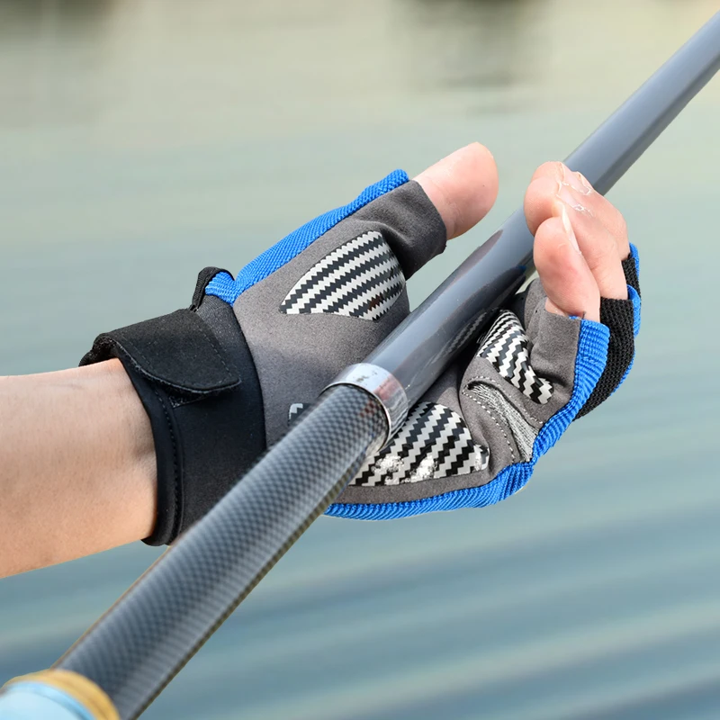 HBG 1251 half finger fishing gloves anti-slip 3 Cut Fingers Fishing Gloves outdoor UV protection driving gloves