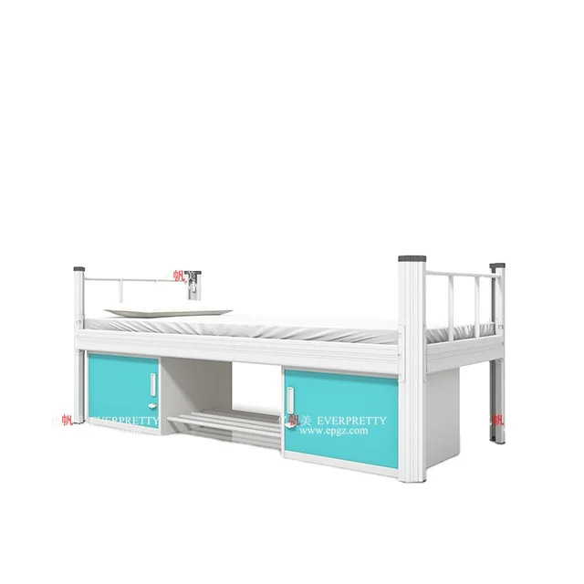 High Quality Dormitory Metal Bed with with Cabinet for Sale