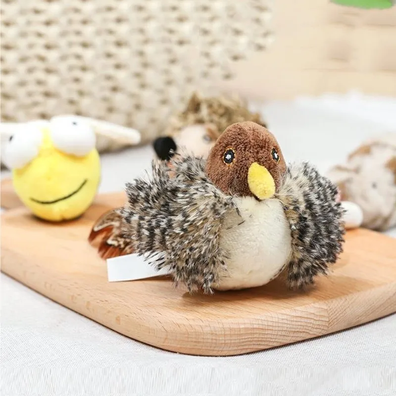 Hot Sale Toy Nature Safe Feather Self-Happy Plush Talkiing Intelligent Sensor Animal Model Simulation Hunting Cat Pet toys
