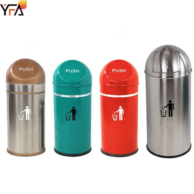 Stainless steel trash can  Swing Top Garbage Large Capacity  for Indoor, Outdoor  Bank or Commercial Use Green red gold