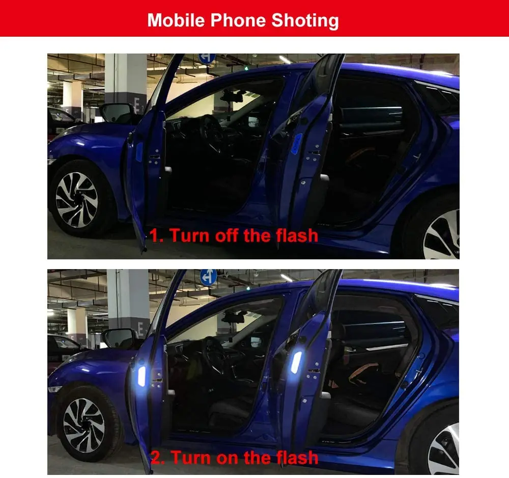 Have Stock 4Pcs car door sticker car with reflective warning tape to open the reflective sticker