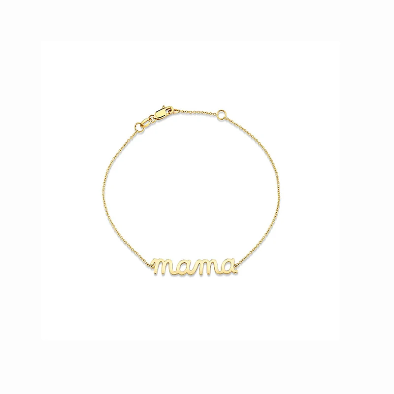 Minimalistic S925 Silver Mama Bracelet with Alphabet Charm, Perfect Jewelry for Women