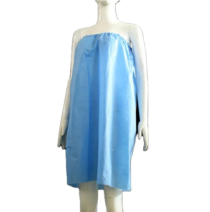 Hot sells Strapless Spa Sarong Massage Gown Disposable Bathrobe dress for SPA use