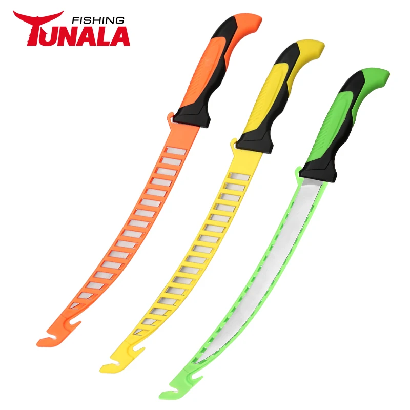 9 inch Fishing Fillet Knife, 3CR13 Stainless-Steel Blades with Rubber Handles, Protective Plastic Sheath