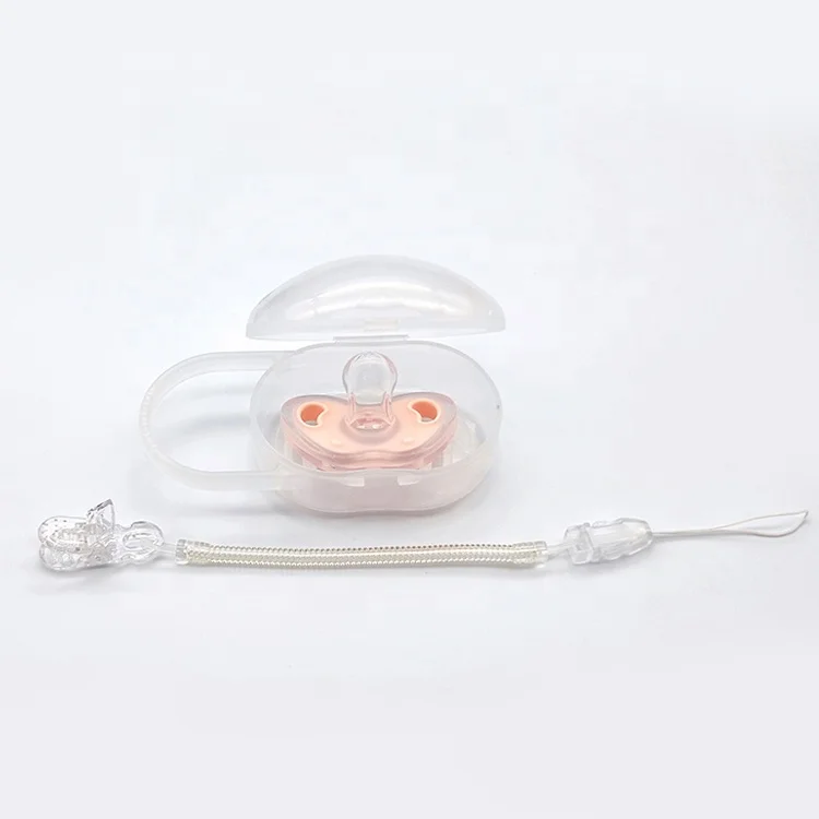 Ultra-Light Silicone Pacifier Symmetrical One-Piece Design BPA-Free Silicone Pacifier 0-6M for Newborn Baby