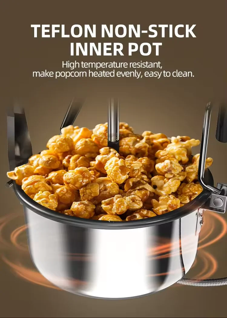 New Electric Hot Air Popcorn Machine with Auto-Car for Restaurant Retail Food Shop & Bakery Core Motor Component Popcorn Machine