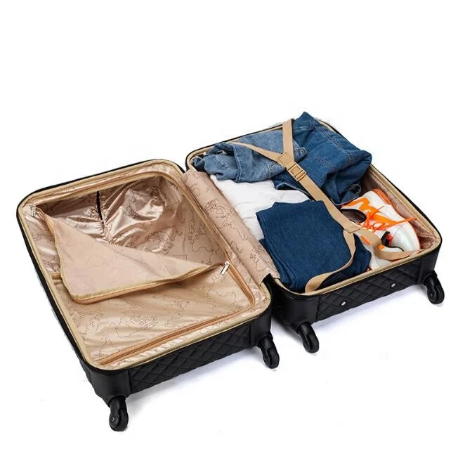 PU PP traveling suitcase travel luggage trolley bags sets with TSA lock