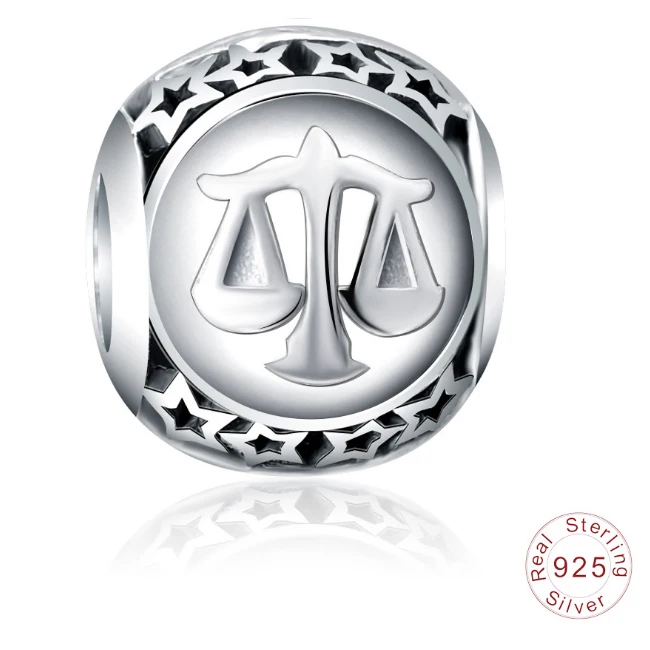 Custom 925 sterling silver zodiac charms bracelet charms for jewelry making