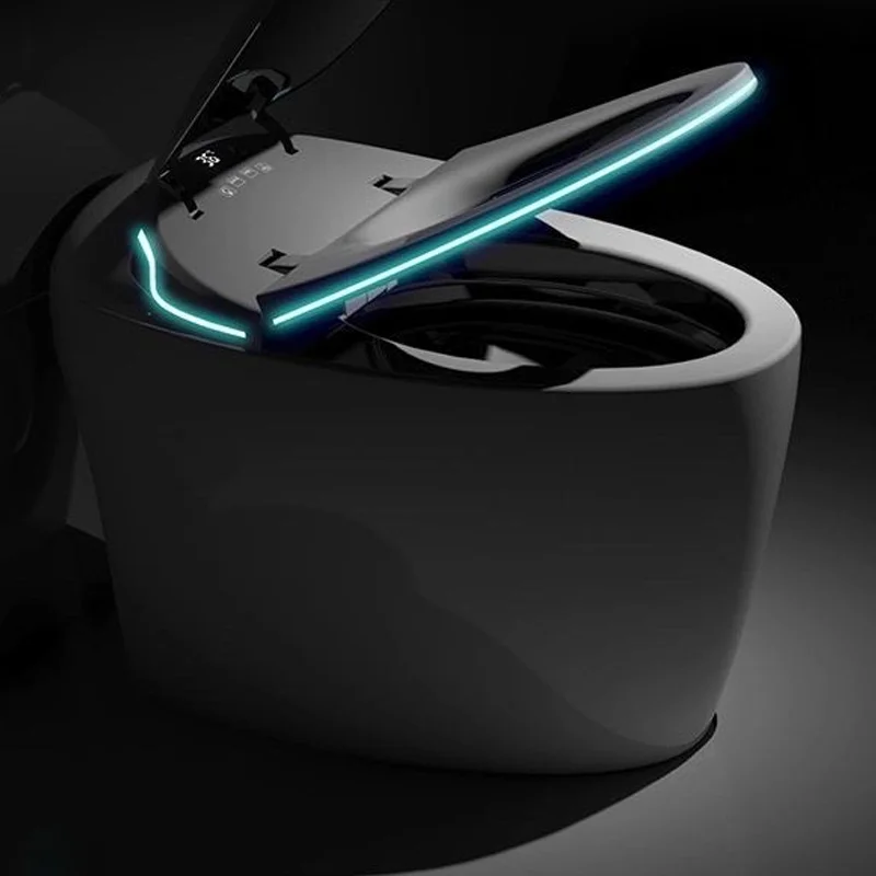 Egg Shaped One Piece Siphonic Smart Toilet S-Trap Auto Flush Big Pipe 110V\220V Female Washing Warm Wind