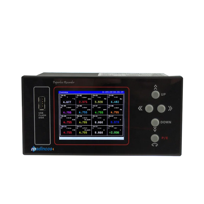 MPR500S: Universal 8/12/ 16 channels Thermocouple  PT100 RTD Current Voltage Multifunction Data Logger with USB+RS485