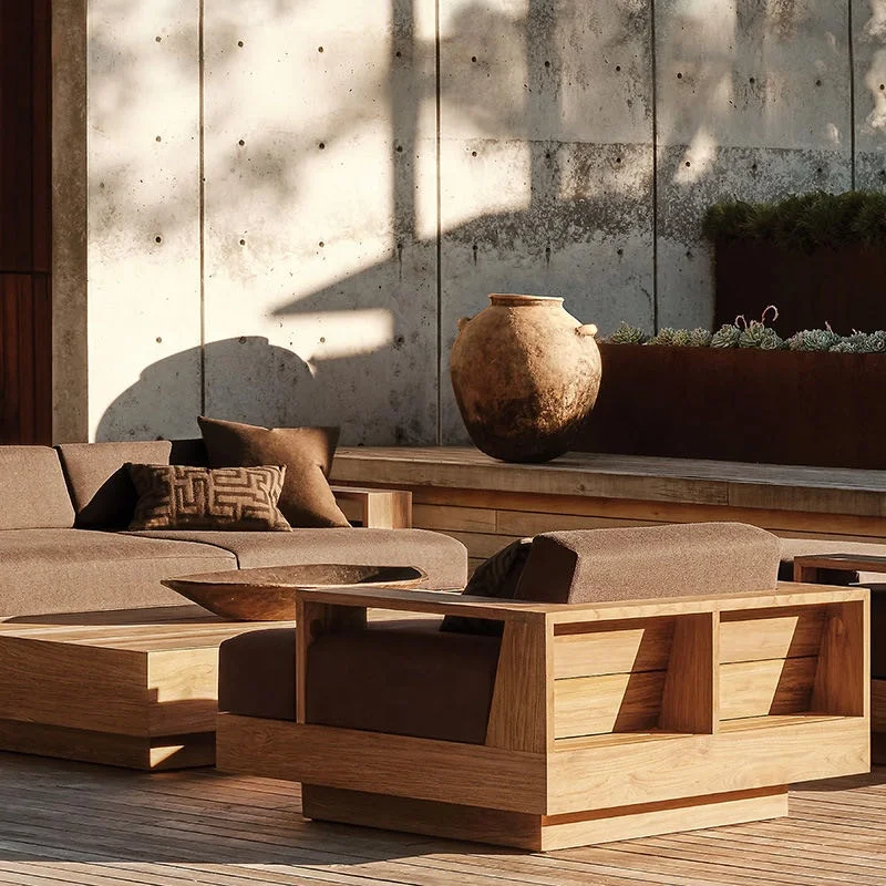 Luxury outdoor garden furniture, teak wood furniture, modern luxury furniture set