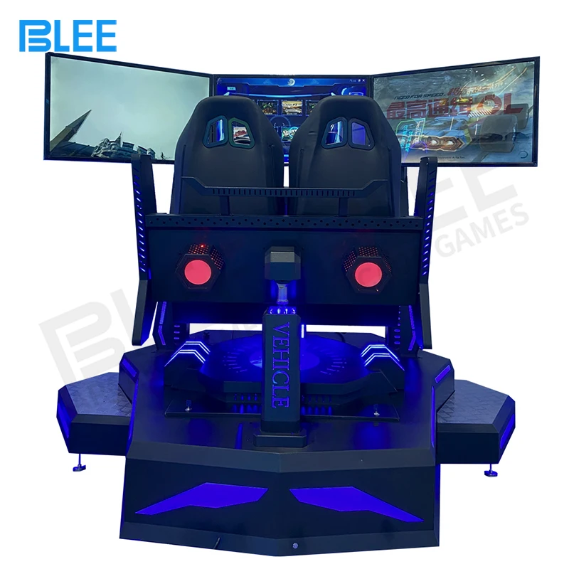 Indoor Amusement 2-Seater Three-Screen Racing Simulator Vr Game Machine 4D Car Gaming Chair Racing Simulator
