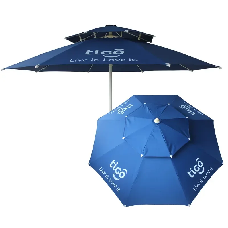 patio umbrella parasol printed beach umbrella company logo customized branded beach umbrella With Factory wholesale