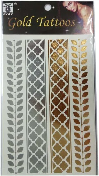 lace tattoo sticker glow in dark tattoo Metallic flash Gold Silver Festival Beach Holiday Gift Present promotion gift
