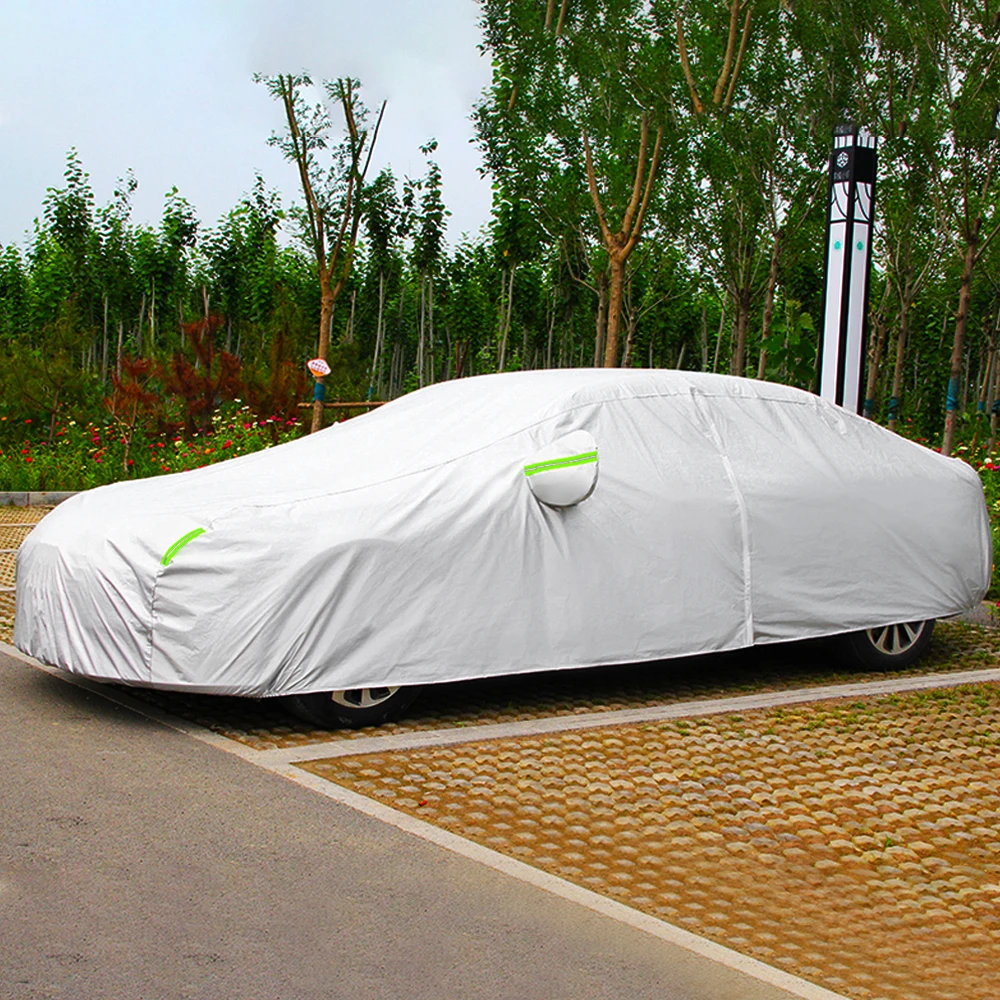 Outdoor waterproof uv resistant silver thickened lining cotton silver aluminum film car cover