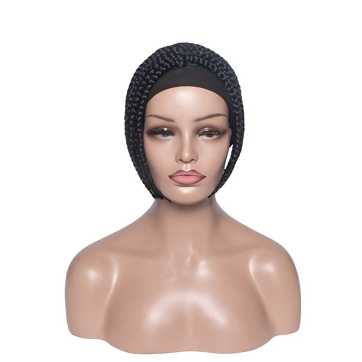 Оптовая продажа от производителя, женский модный парик из высокотемпературного химического волокна с шарфом, тесьмой и короткими волосами