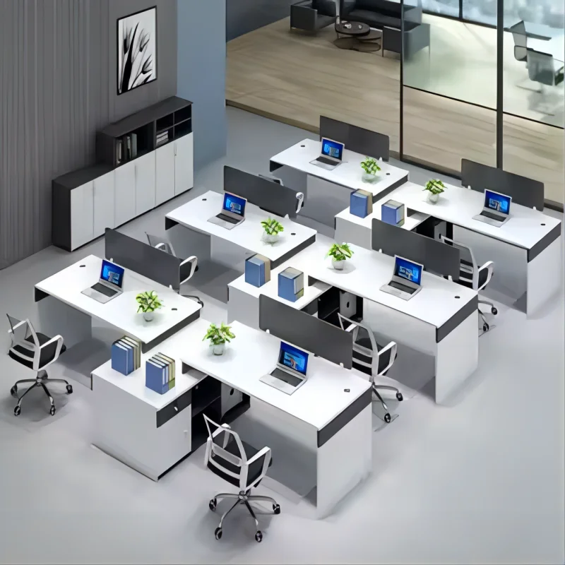 Liyu furniture Custom quality Assurance Staff desk 2/4/6 Computer workstation Desk Office Cubicle Staff desk
