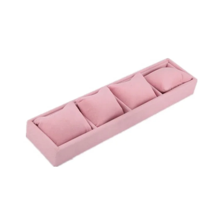 Custom Leather Velvet Jewelry Tray with Pillow for Wrist Watches Display