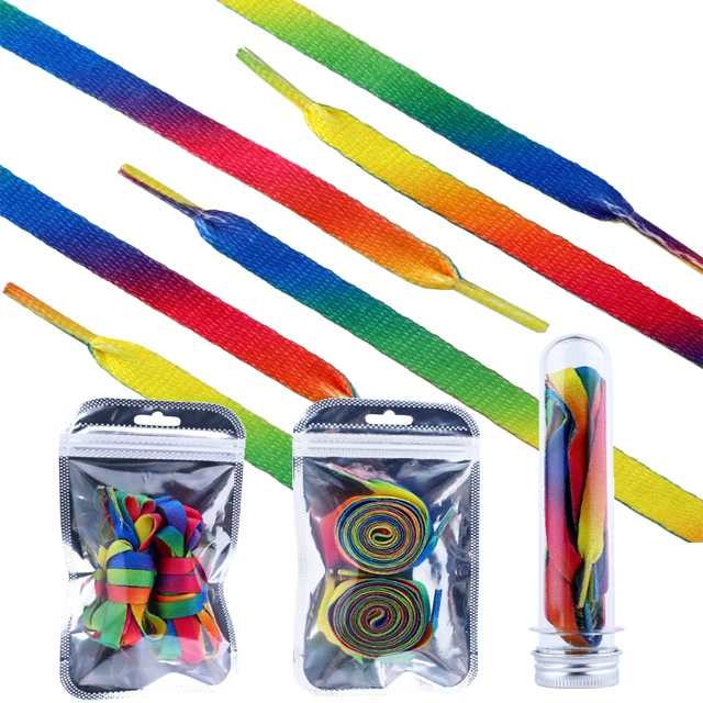 customthick  rainbow shoelaces 100cm 120cm 140cm 160cm  180cm  coloured shoelaces for walking style shoes packaging shoelaces