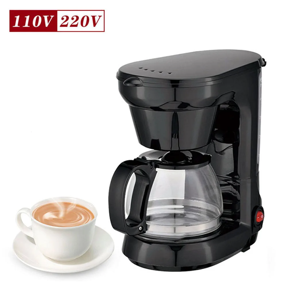 High quality 2024 hot selling 110V 220V Black 6 cups 750ml big capacity Portable Electric household Coffee Maker Machine