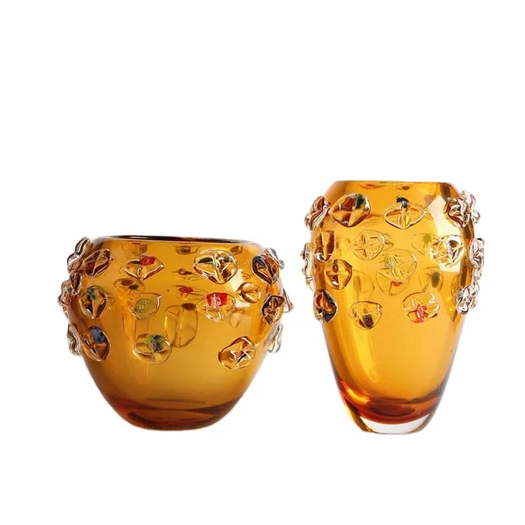 Handiwork hand made blown murano glass vase