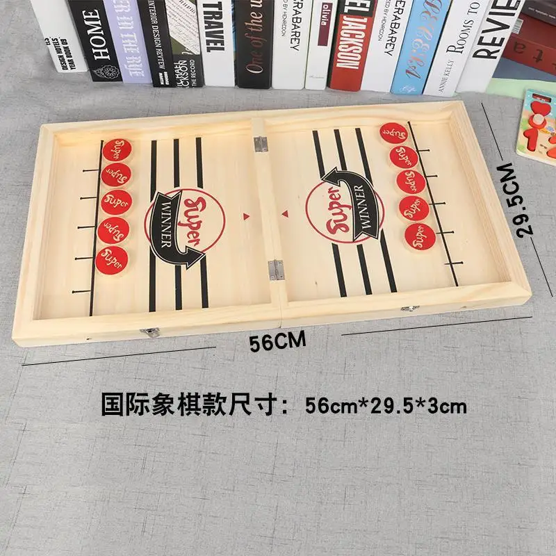 Деревянные шахматы 3N1 Sling Puck Game Tic Tac Toe Tik Tok настольная игра