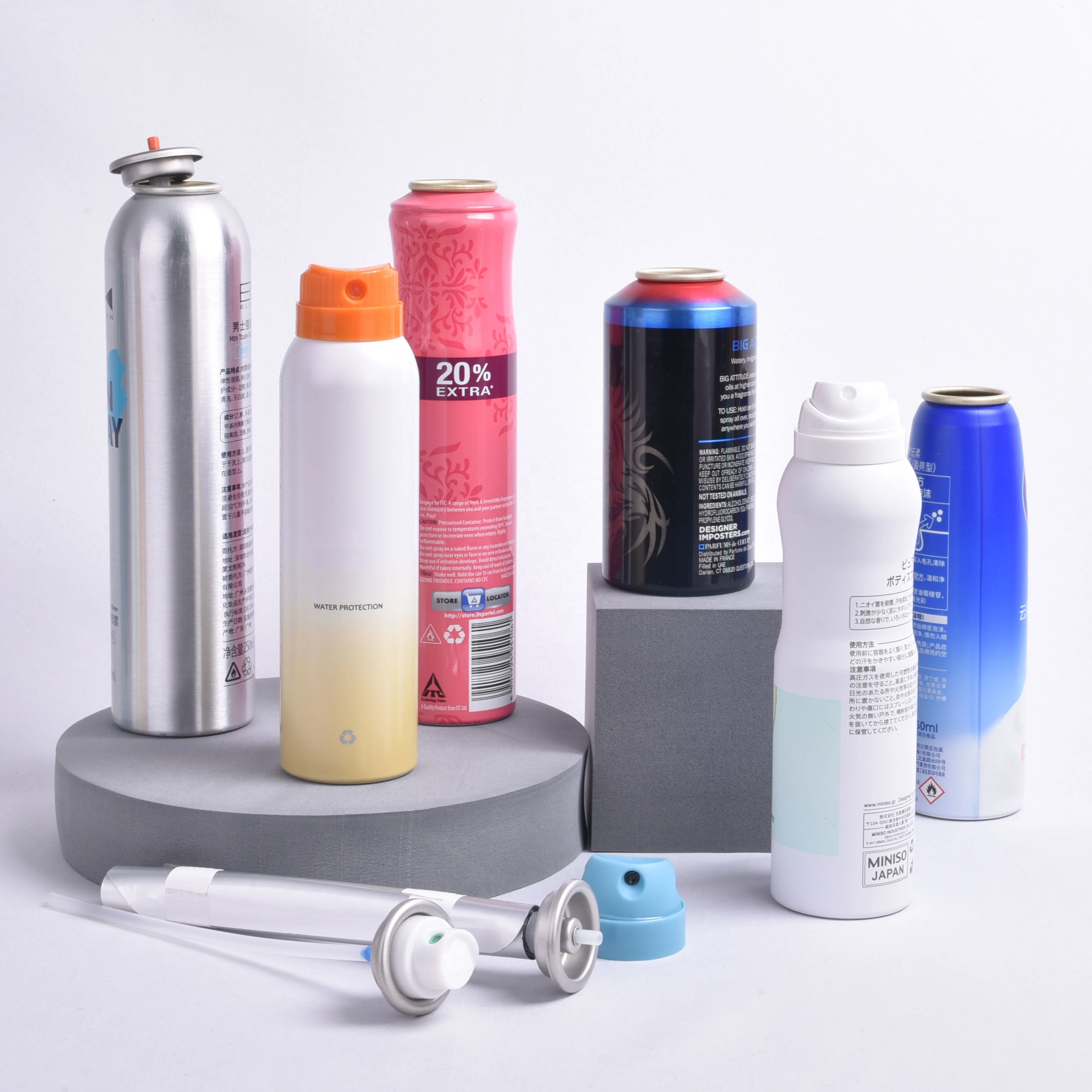 Printing Aluminum  Aerosol Can 4oz 6oz 75ml 100ml 150ml 200ml 53*190mm Moisturizing Self Tanning Spray Can Aerosol Packaging