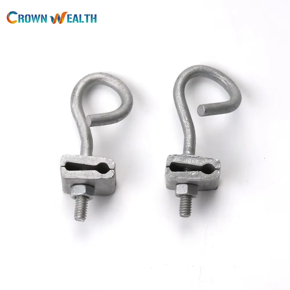 6063 Aluminum cable fiber optic Q Span Wire Clamp With Steel Bolt And Nut