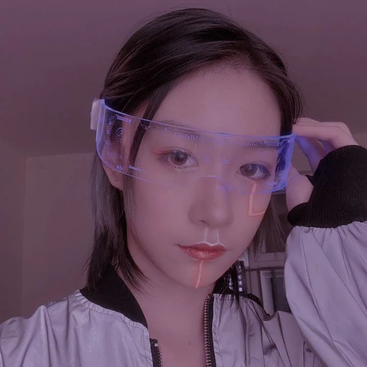 Светодиодные очки StageOnline Cyberpunk неоновый козырек для косплея светящиеся Cyclops со светодиодной подсветкой футуристический электронный с