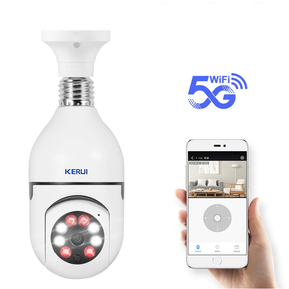5g Yiiot 2mp 360 Panoramic Color Night Vision Remote View Wifi Cctv Dual Band Wireless Light E27 Bulb Camera