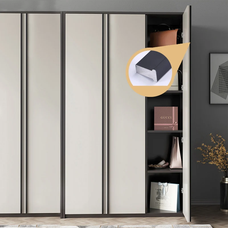 Wardrobe Door long Handles  Black Aluminum profile handle for furniture cabinet drawer handles Gold