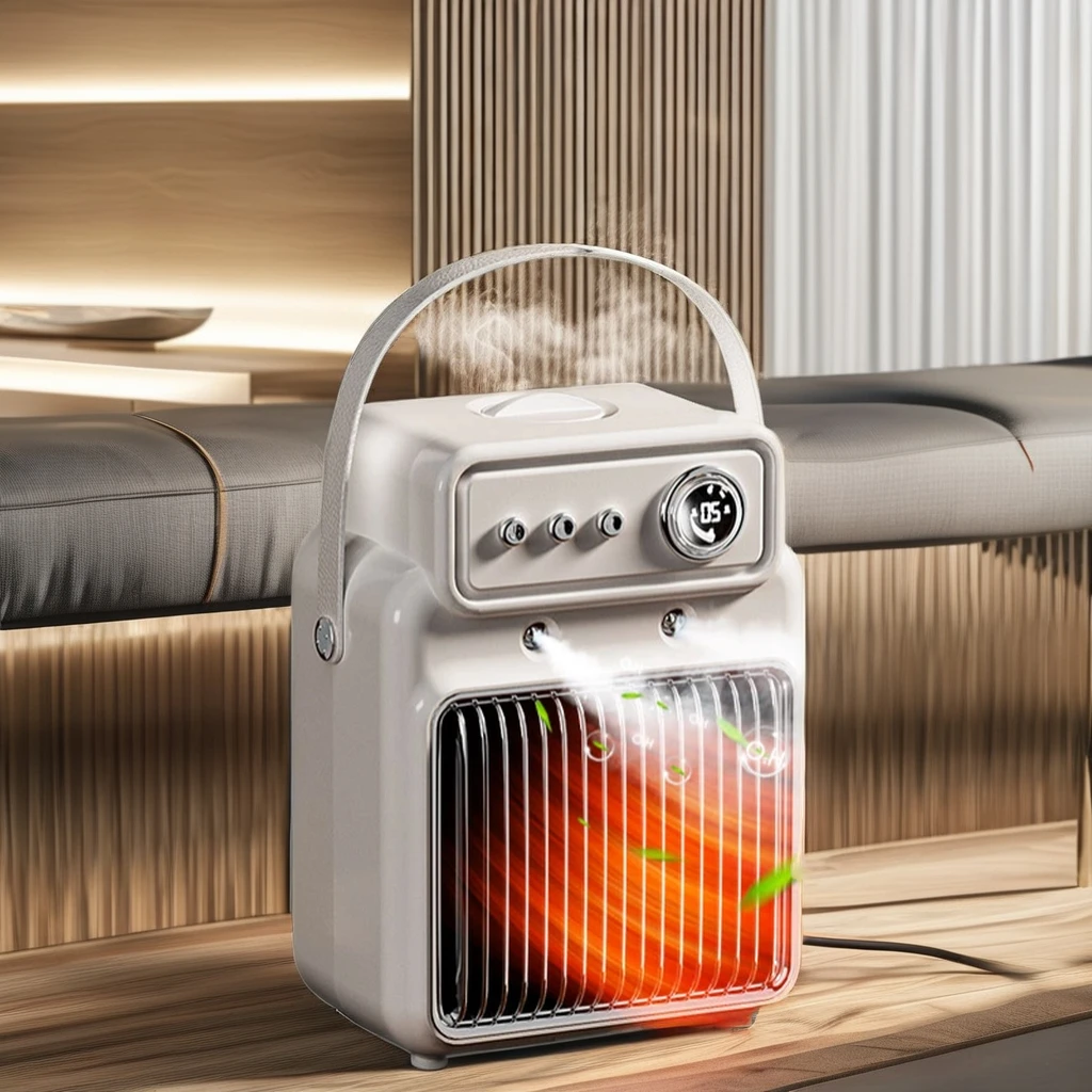 Maist Portable Mini Freestanding USB Infrared Electric PTC Ceramic Fan Low Noise Office/Living Room/Bathroom Warmer Home Garden