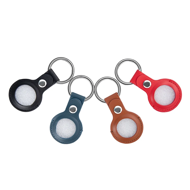 Premium Genuine Leather Key Ring Protective Leather Case for Apple AirTag