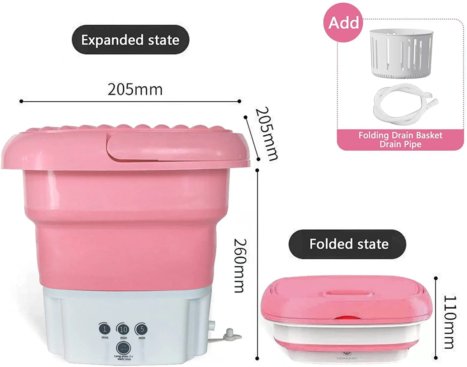 Factory direct  mini camping washing machine folding portable washing machine
