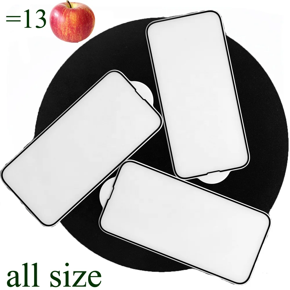 IP-13 all sizes cellphone screen protector for apple with waterproof and crushable and high quality 2.5D screen.