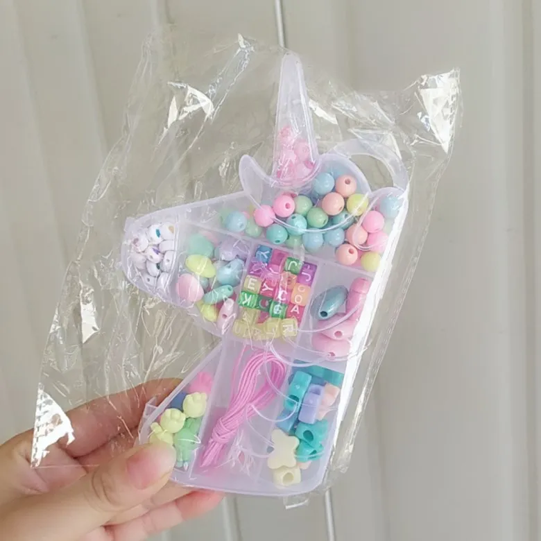 DIY Детские бусины-Пазлы ручной работы для изготовления браслетов и ожерелий для девочек подарочная коробка