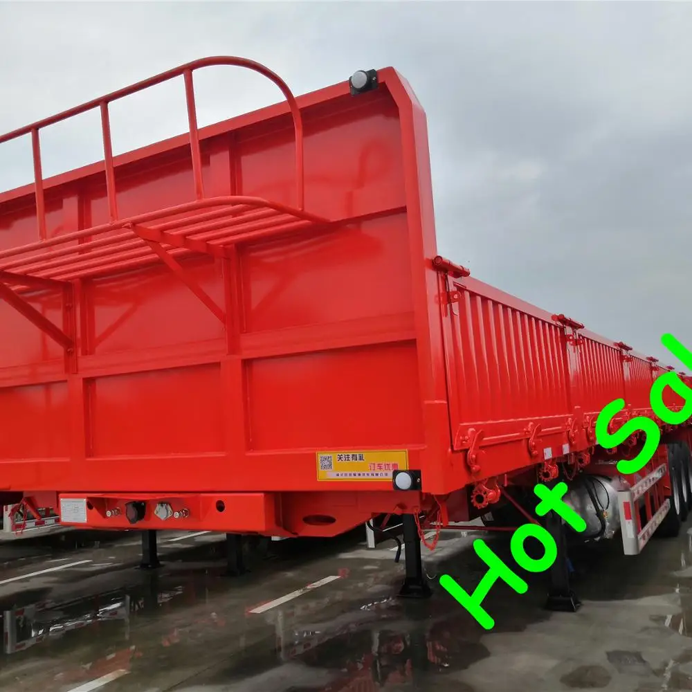 OYJD Trailers high cheap usage sidewall with 12twist locks 40ft flatbed trailer use grain grass containers mine transport in UAE