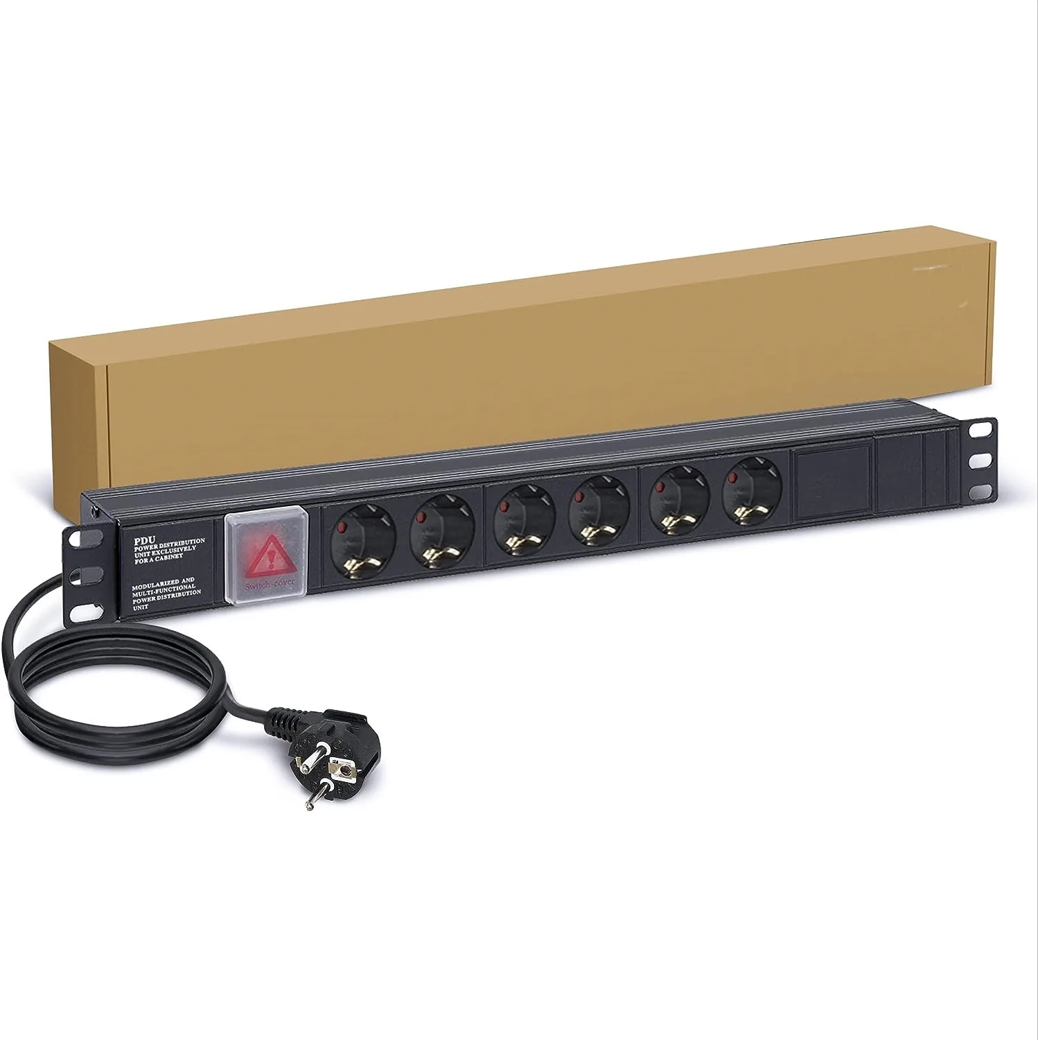 Germany type  1U PDU Rack Mount Power Distribution Units 110-250V Germany type 16A 8 Outlets Switch PDU