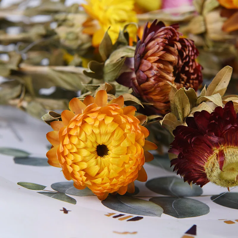
Dried natural strawflower colorful daisy flower bouquet for home wedding party decoration 