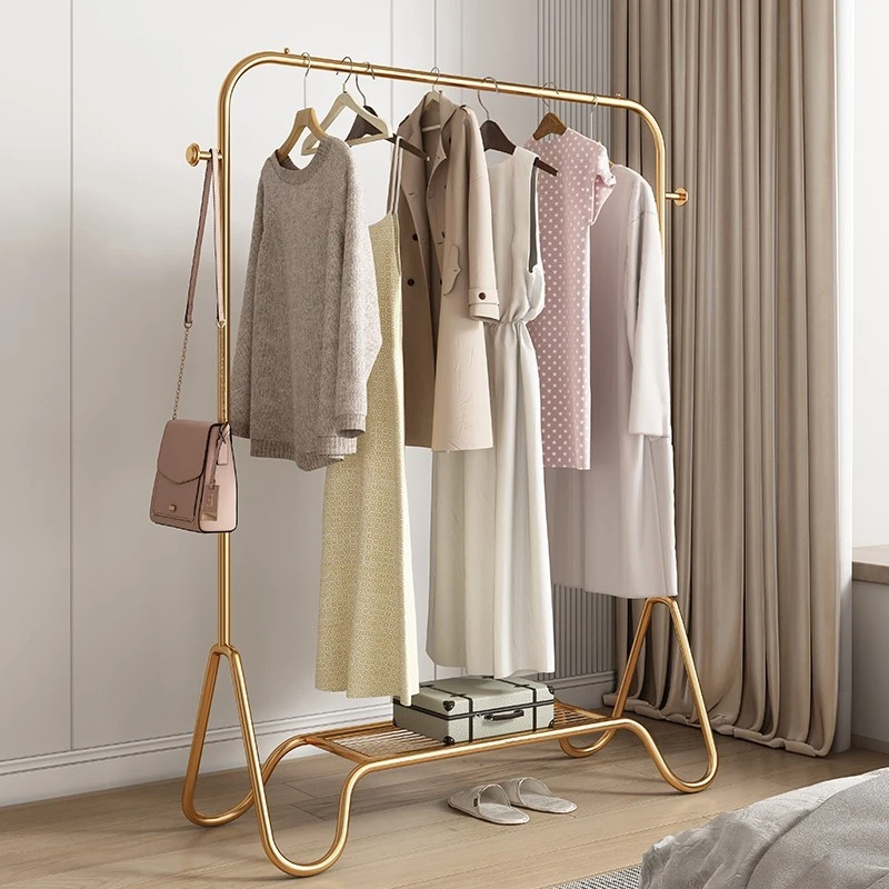 Commercial Pipe Clothing Rack Garment Rack with Bottom Shelf Heavy Duty Wall Mounted Organizer for Bedroom