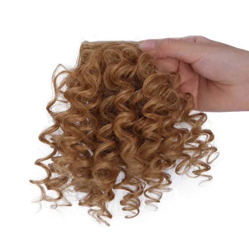 
Best selling Cheap kinky curly wave Clip in Bangs Synthetic Hair Fringes front Blunt Bangs For afro Woman 