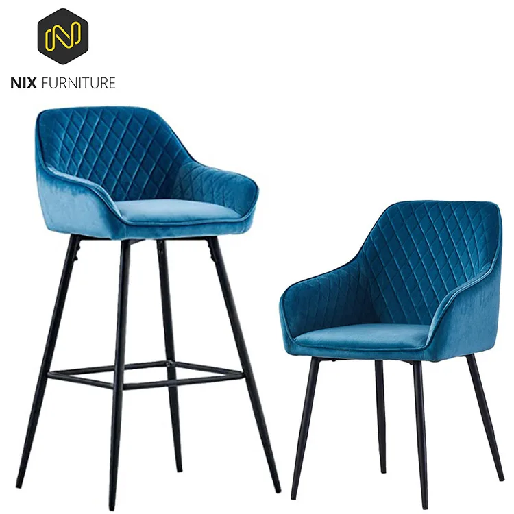 Wholesale Variety Of Colors Ergonomics Elegant Modern Nordic Upholstered Velvet Blue Home Room Arm Dining Chair