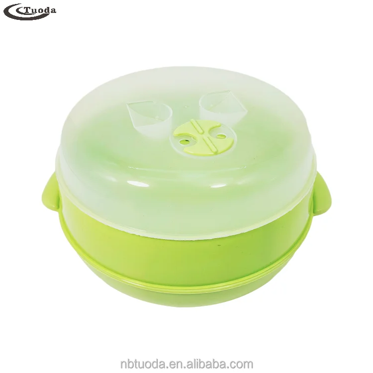 High Temperature Resistant PP Plastic BPA Free Round Kitchen Microwave Food Steamer Versatile Seafood Steam Cooking Pot with Lid