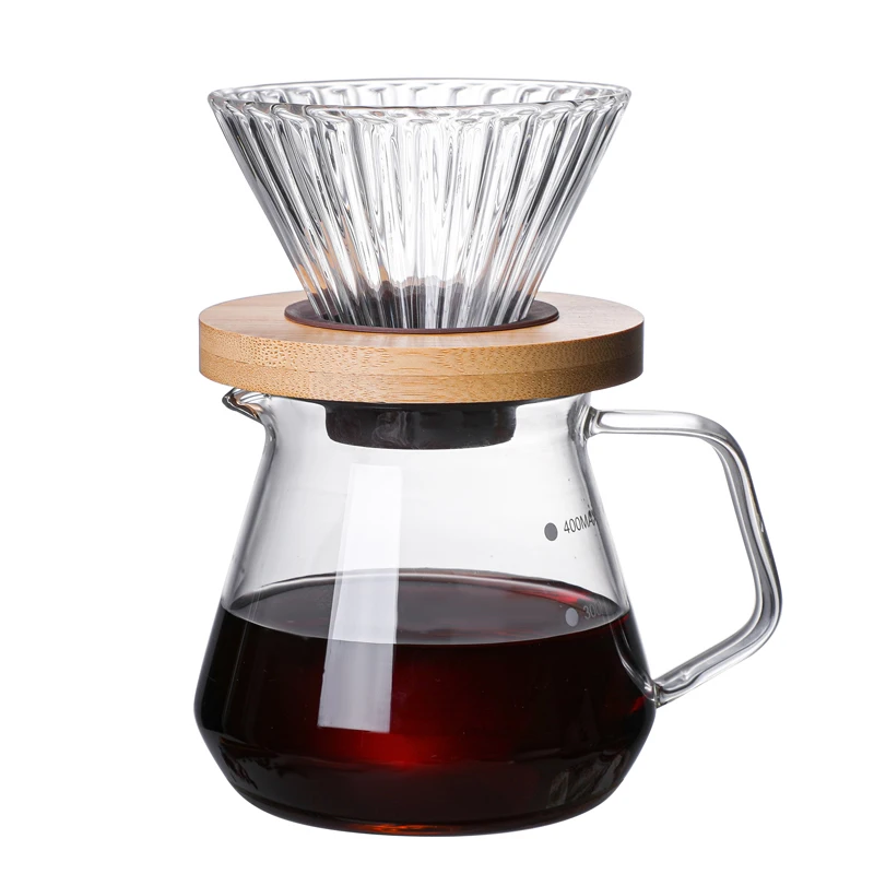 Small capacity glass coffee pot manufacturer direct can be reused glass filter drip server for 1-2 people
